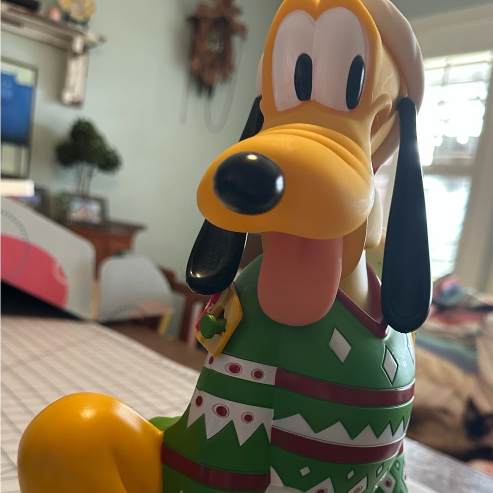 Disney Pluto Christmas Figurine - Green and Yellow